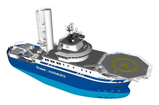 Windfarm Service Operation Vessel rendering